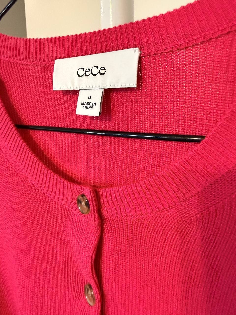 CeCe Crewneck Cardigan – Bright Rose – Size M – NWT – $69