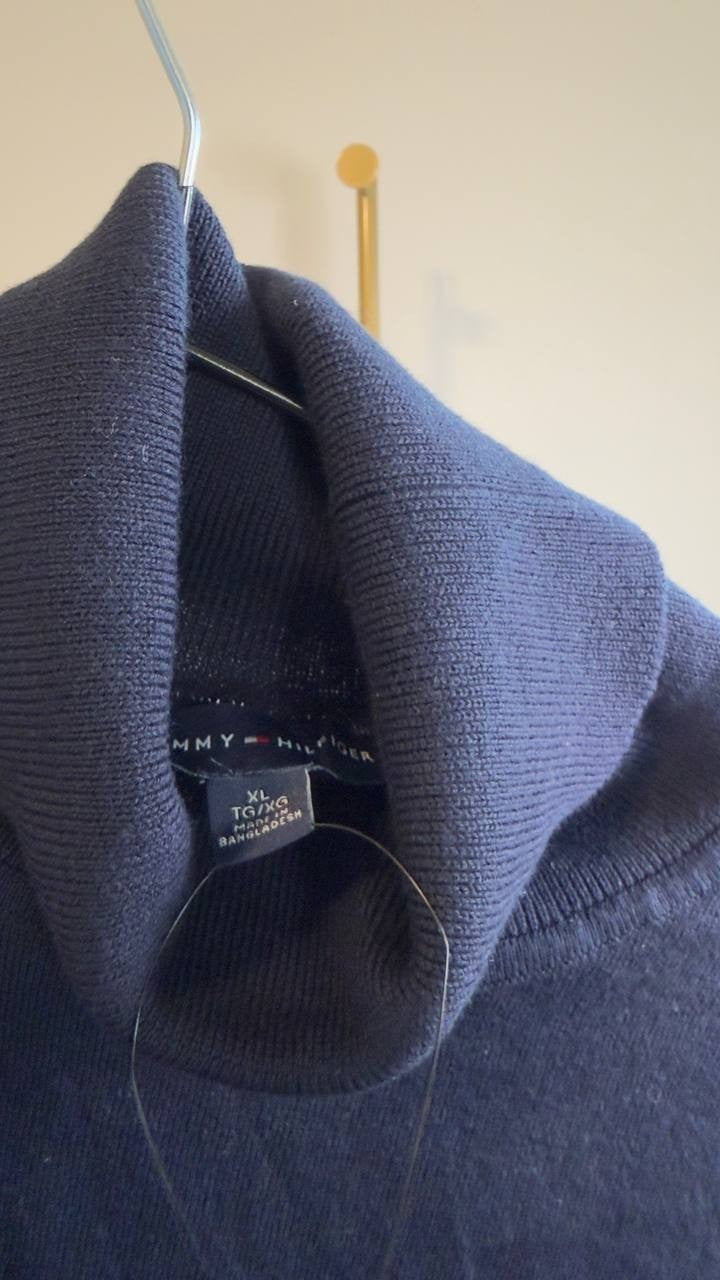 Tommy Hilfiger Cotton Lightweight Turtleneck Top Sky Captain XL NWT $69.50