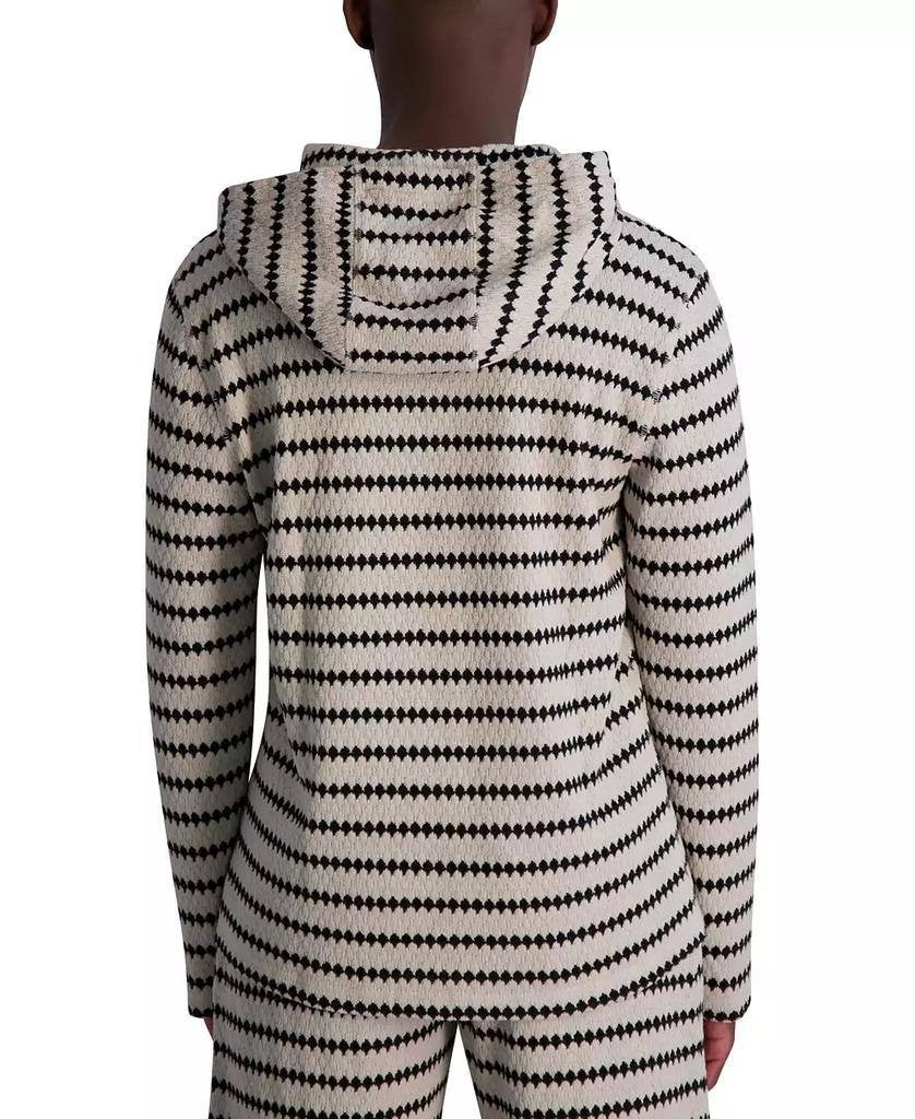 Karl Lagerfeld Paris Men’s Jacquard Striped Hoodie Relaxed Fit XL $119 NWT