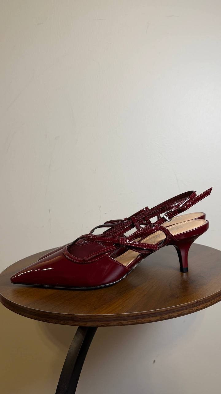 Arezzo Tessa Mid Stiletto Pumps Wine Berry 8B Synthetic MSRP $109 NWB