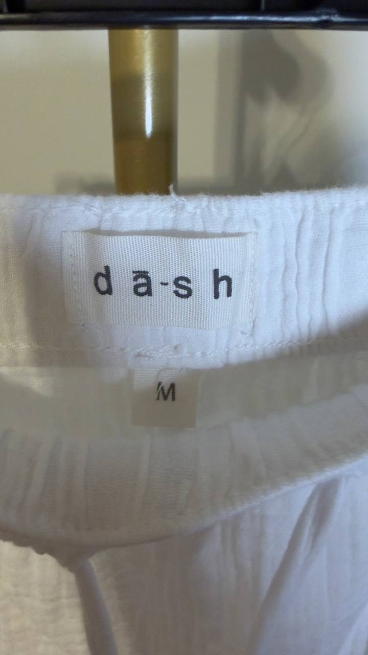 Dash Women’s Double Gauze Cotton Pants White M NWT $58
