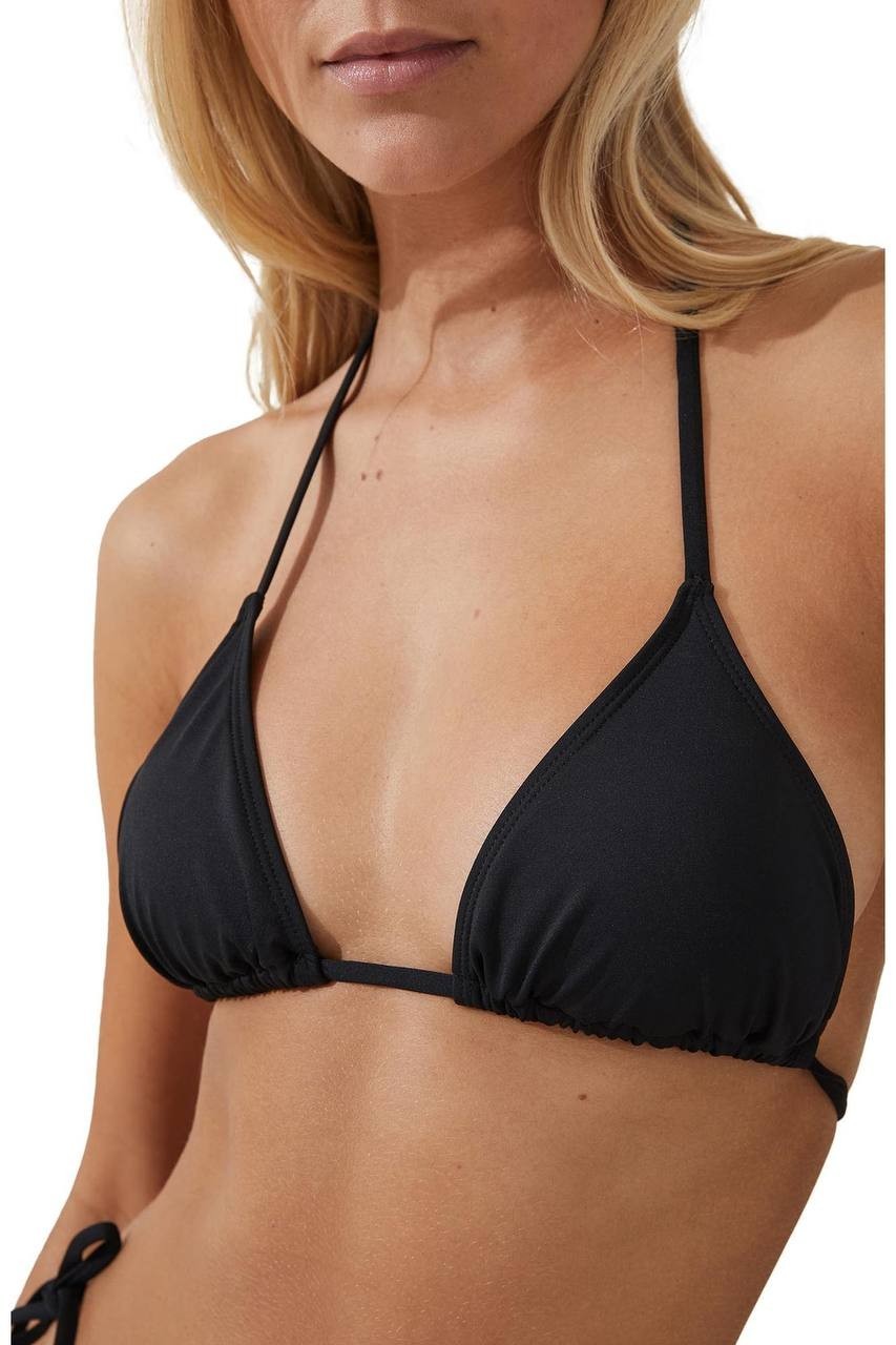 Cotton On Body Slider Triangle Bikini Top Black S/P NWT $24.99