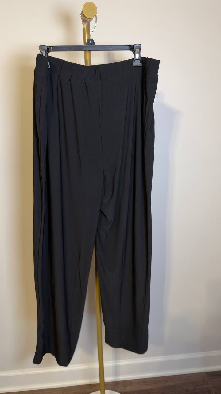 NY Collection Pull‑On Wide‑Leg Pants Black 3XP NWOT $44