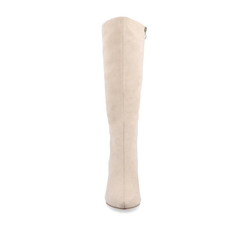 Journee Ameylia Boots 8.5M Bone Faux Suede Knee‑High NIB msrp$79.99