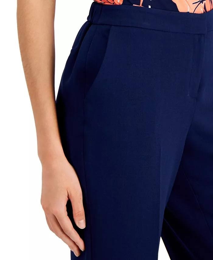 Kasper Petite Mid‑Rise Straight‑Leg Pants Navy 2P NWT $79