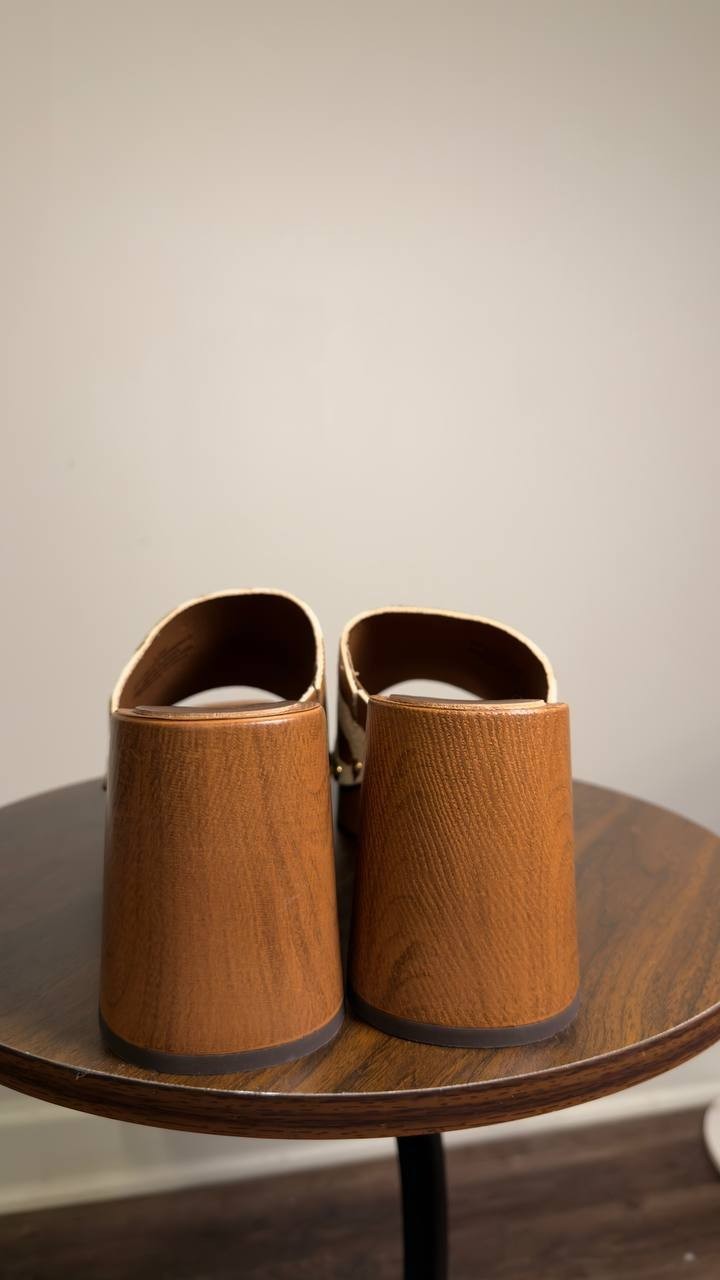 MIA  Platform  Block  Heel  Sandals  Brown Cow  9.5M  New  $80