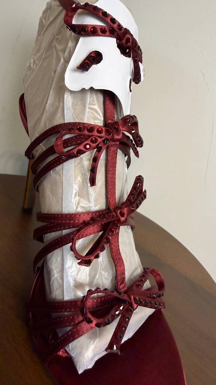 Sam Edelman Iman Sandals 11M Burgundy Strappy Lace‑Up Stiletto Heel NIB msrp$155