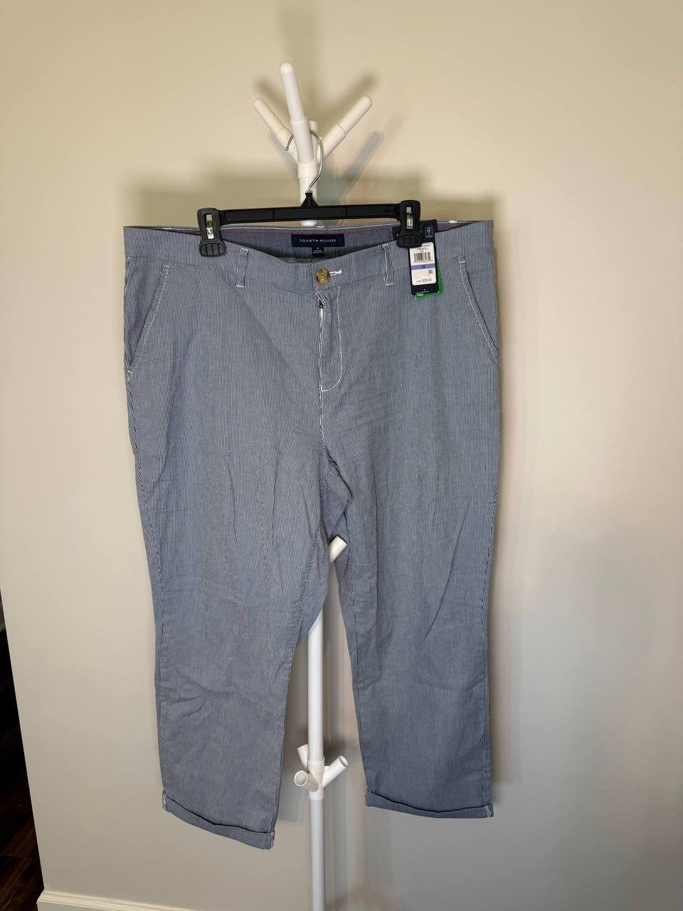 Tommy Hilfiger Plus‑Size Pinstripe Hampton Chino Pants – Size 18 – NWT – $59.50