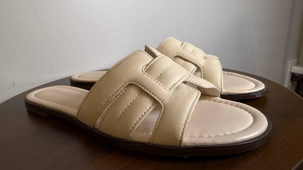 Arezzo Panacota Leather Flat Sandals 8B NIB MSRP $79