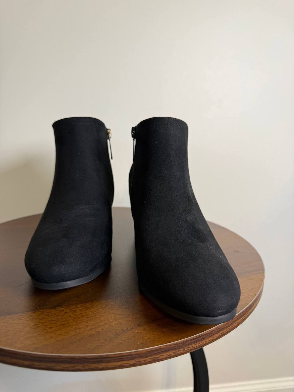 Style & Co Poppyy Wedge Heel Booties – Black – Size 6.5M – Microfiber–New in Box