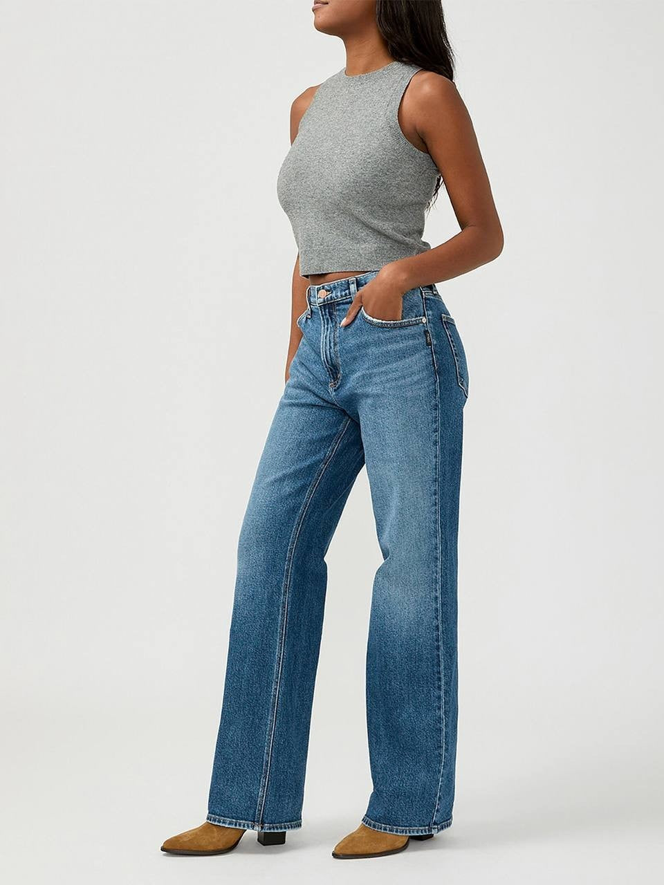 Silver Jeans 90s Baggy Mid Rise Bootcut Jeans Acoustic 25 NWT $88