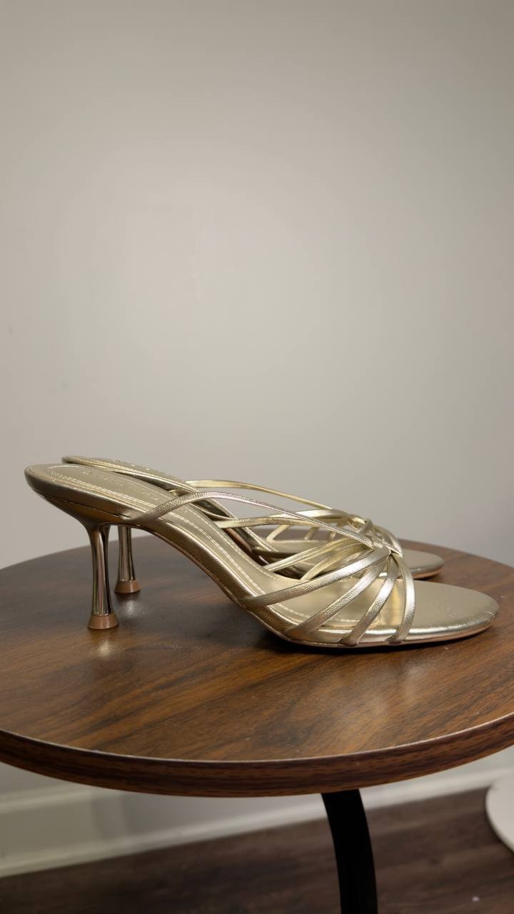 Steve  Madden  Edna  Slide  Dress  Sandals  Champagne  7.5  New  $109