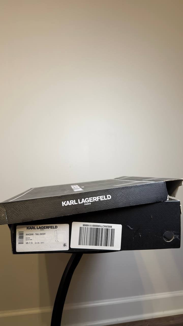 Karl Lagerfeld Paris Tall Boots Black 7.5 New $269.00