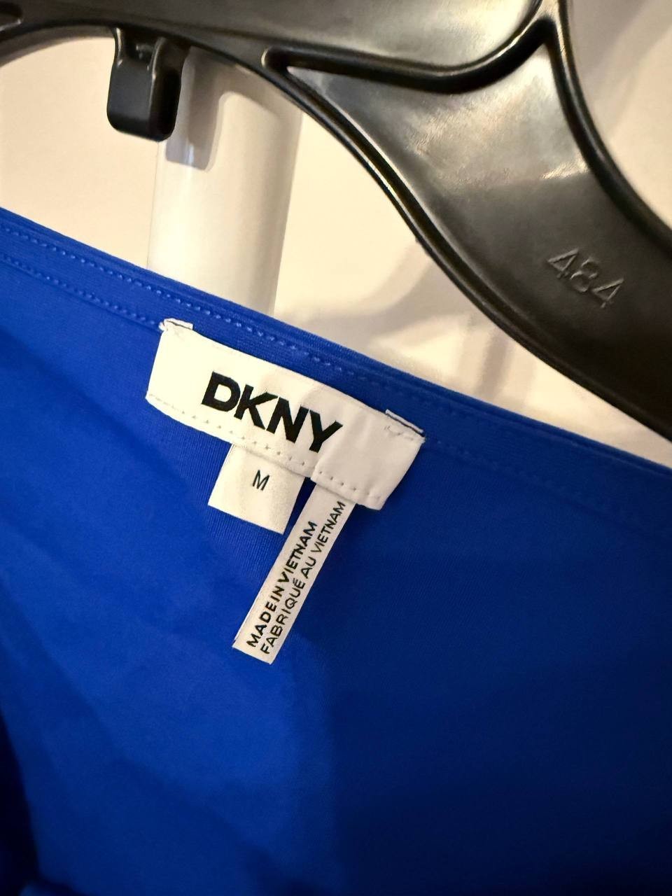 DKNY Sleeveless Draped‑Neck Top – Royal Blue – Size M – NWT – $54