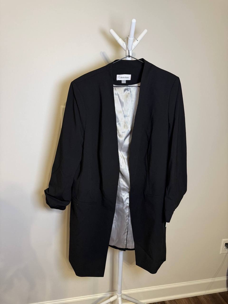 Calvin Klein Roll‑Sleeve Open‑Front Blazer – Size 18W – NWT – $159