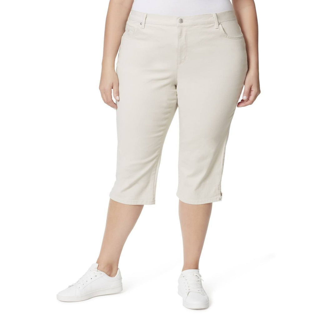 Gloria Vanderbilt Amanda Capri Pants Plus Size 22W Stonewood NWT $50