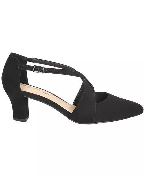 Easy Street Elegance Cross Strap Pumps Black Lamy 7.5M NWB Faux Leather $69.99