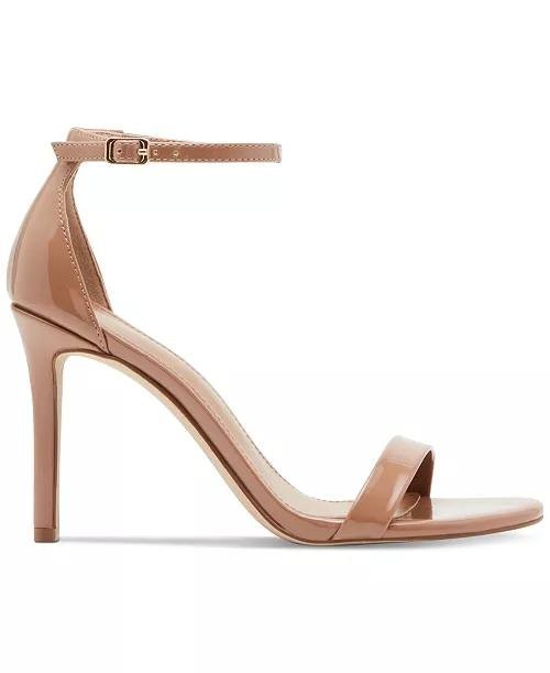 Madden  Girl  Brazen  Stiletto  Dress  Sandals  Nude  Patent  8  New  $55