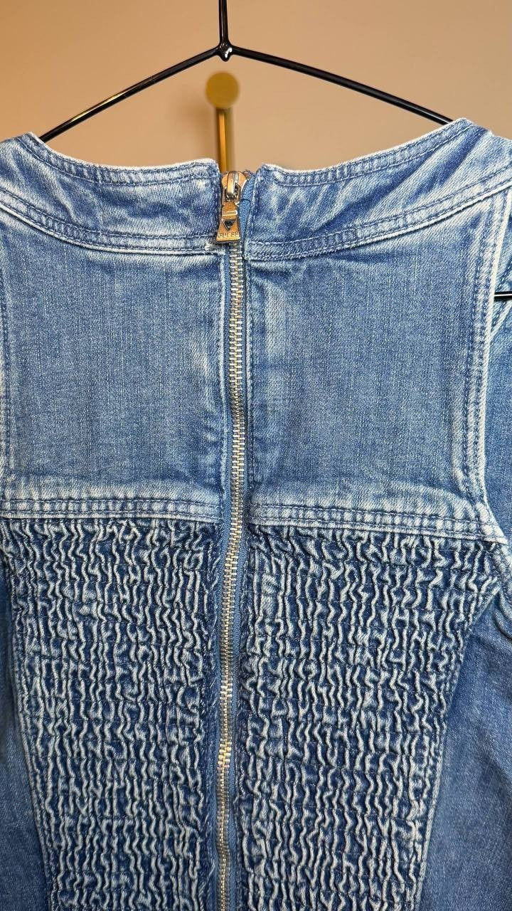 Guess Denim Lace‑Up Lisbeth Dress Blue M NWT $188