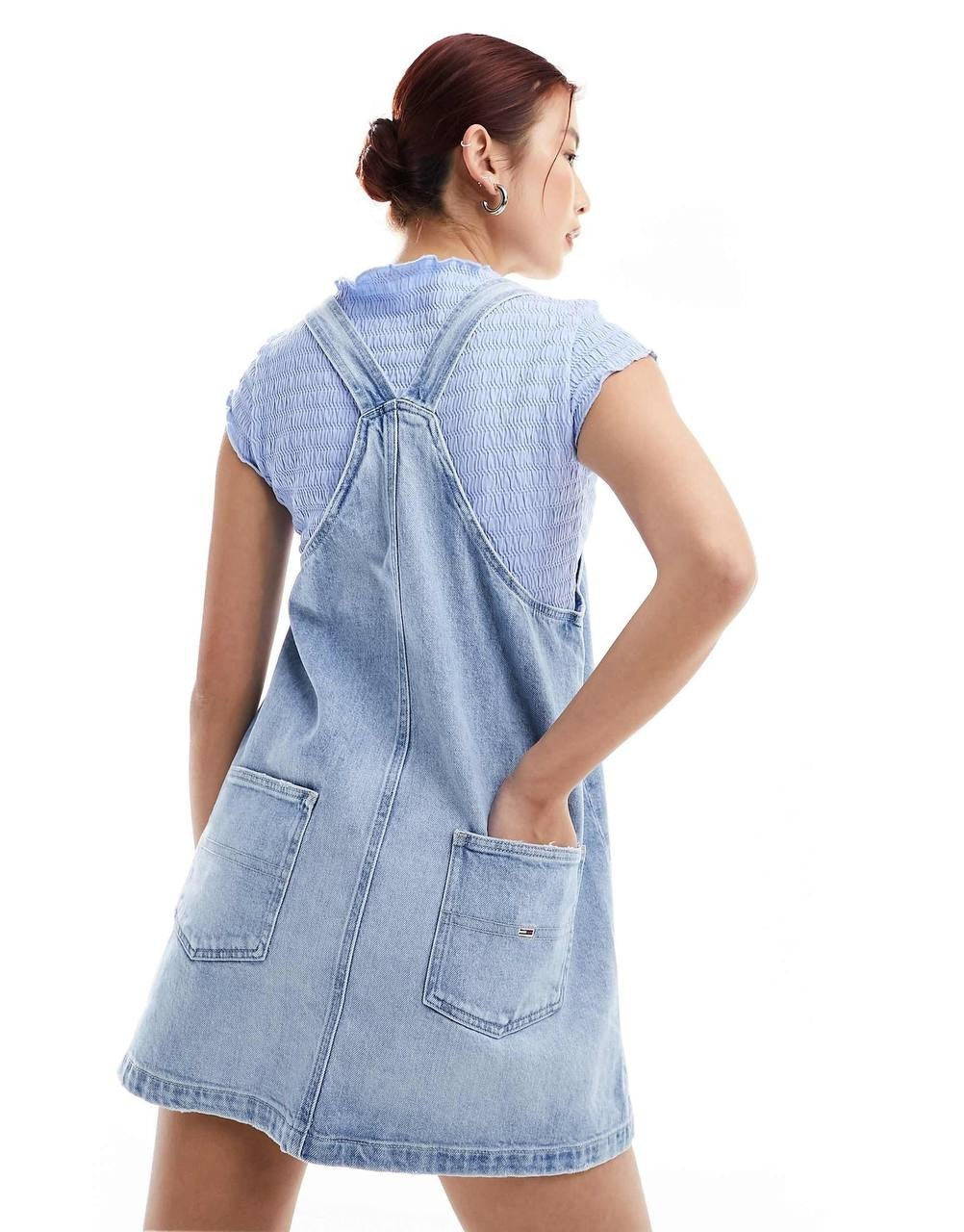 Tommy Jeans Denim Pinafore Dress – Size XL – NWT – Light Wash