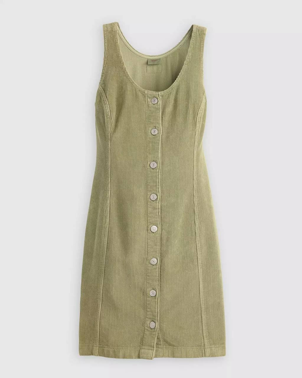 Levi's Corduroy Mini Dress, 100% Cotton, Green/Beige, XS-XL, Casual NWT