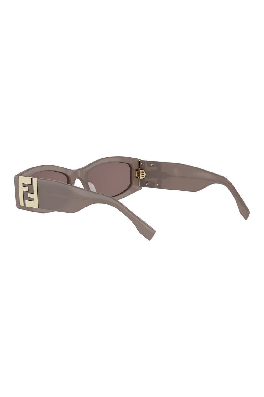 Fendi Rectangular Sunglasses Shiny Dark Brown OS NWOT $490.00