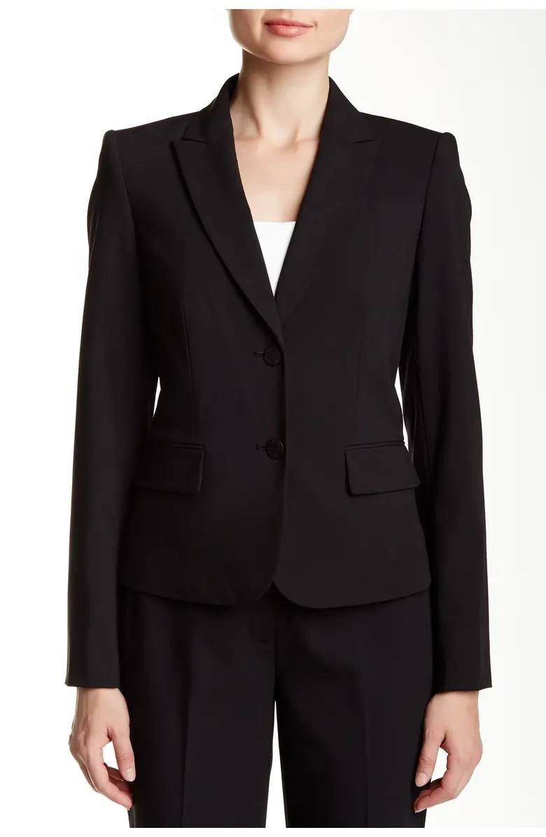 Calvin Klein Black Two‑Button Short Jacket Size 2 NWOT Tailored msrp$129