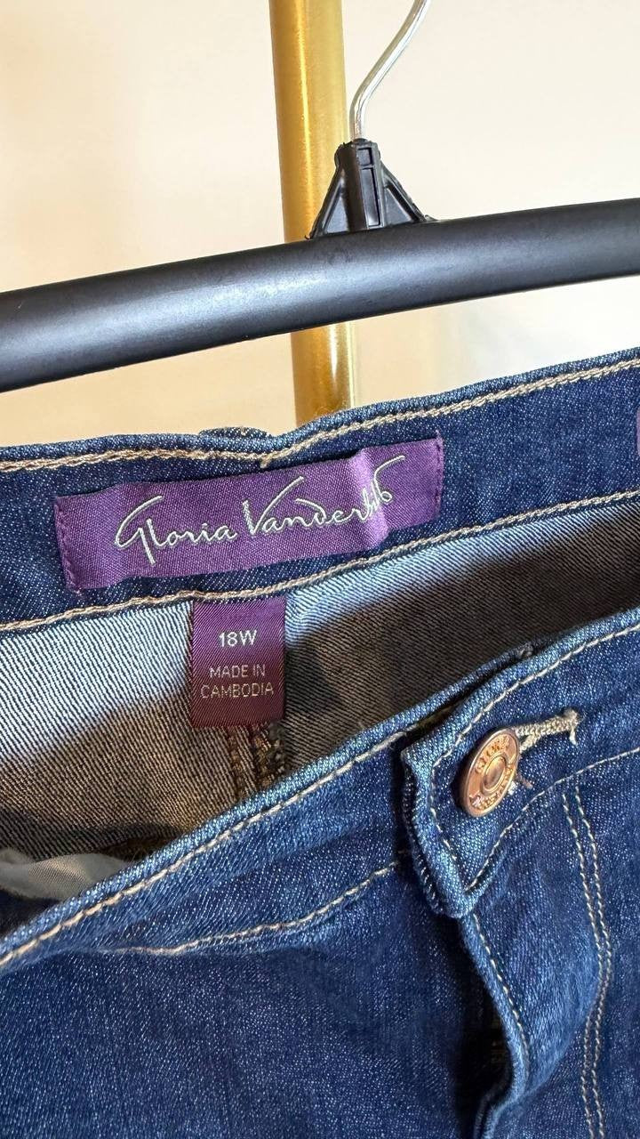 Gloria Vanderbilt Women’s Plus Amanda Straight Jeans Madison Size18W NWT MSRP$52