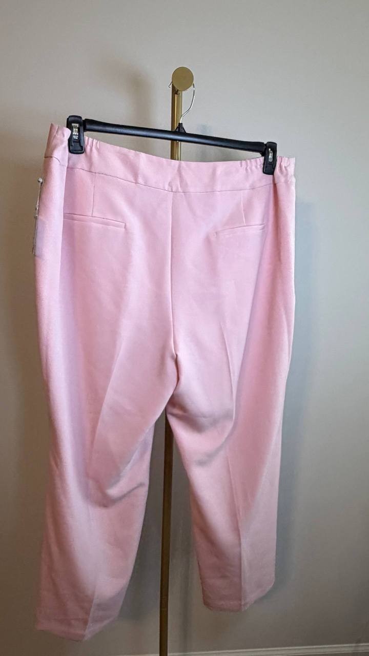 Kasper Plus Size Straight-Leg Pants Tutu Pink Size 18W MSRP $89