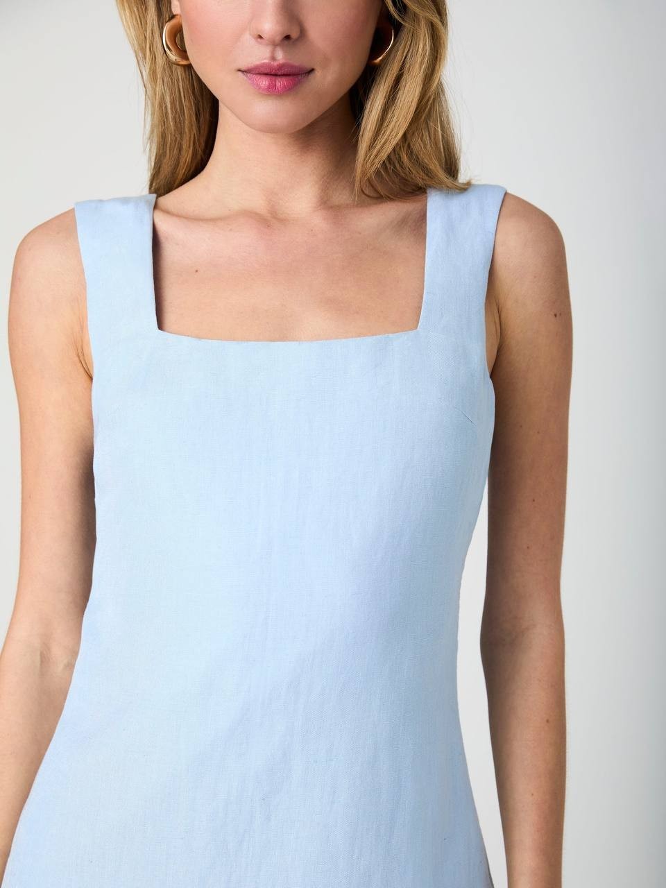 French Connection Birdie Linen Mini Dress – Cashmere Blue, Size 2