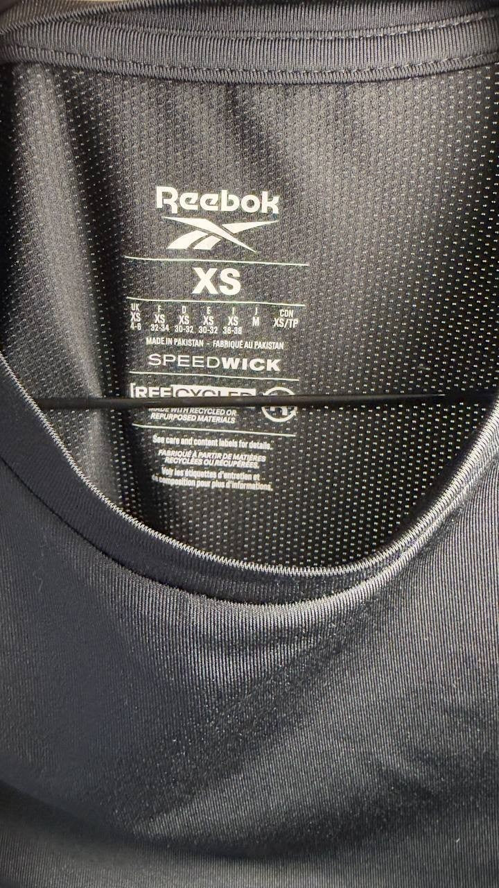 Reebok Speedwick Slim Fit Crew Neck T-Shirt Black XS NWOT $25