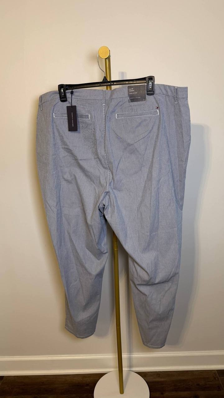 Tommy Hilfiger Plus Pinstripe Hampton Chino Pants Blue 24W NWT $89.50