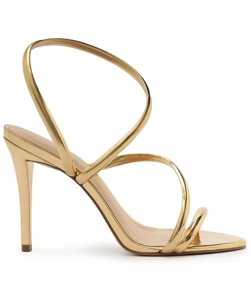 Arezzo High Stiletto Sandals Gold 11 B Pre-Owned $119.00