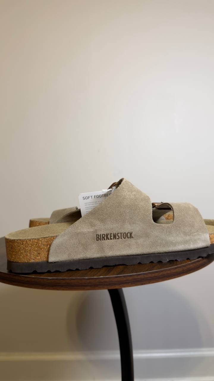 Birkenstock  Taupe  Slide  Sandals  8  New  With  Box   $155