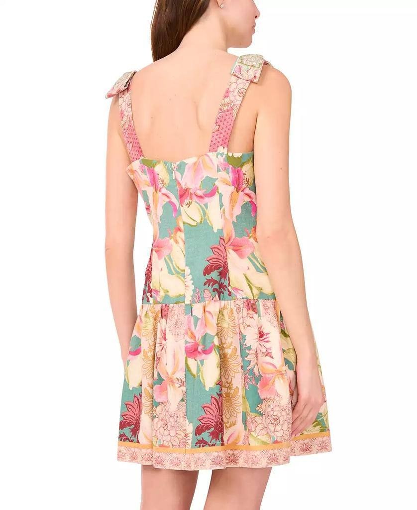CeCe Sleeveless Square‑Neck Fit & Flare Dress Tropic Night L NWT $119