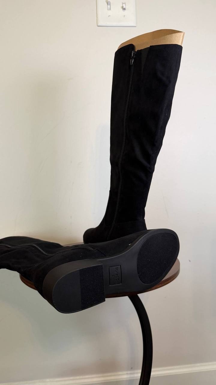 Style & Co Women’s Charmanee Tall Boots Black 9 Man‑Made Block Heel MSRP $79.90