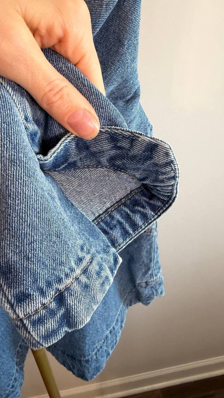 Democracy Women’s Cotton Denim Peplum‑Hem Jacket Light Blue M $98 NWT