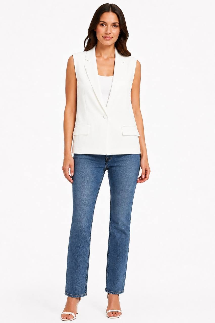 Soho Apparel LTD Women’s Sleeveless Blazer White L NWOT $60