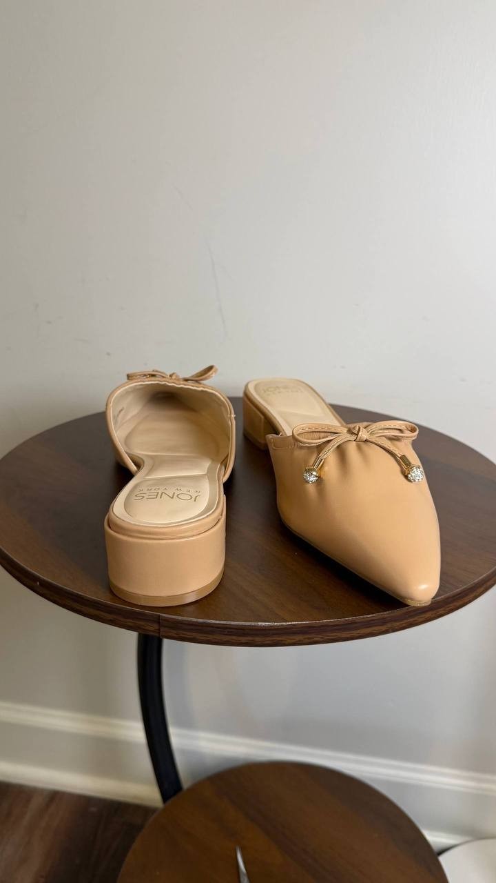 Jones New York Karise Pointed Toe Slip‑On Mules Natural Women’s 9M NWB $65