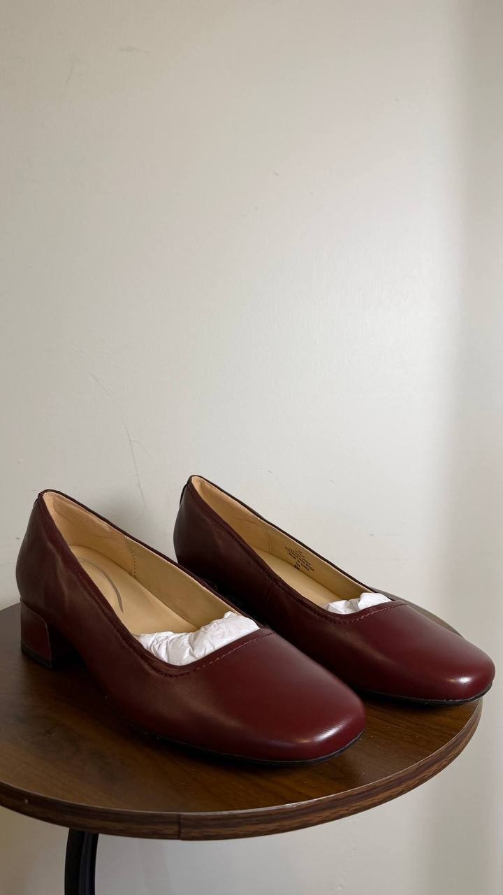 Easy Spirit Jain Pump Leather Block Heel Dark Red Women’s 8M NWB $99