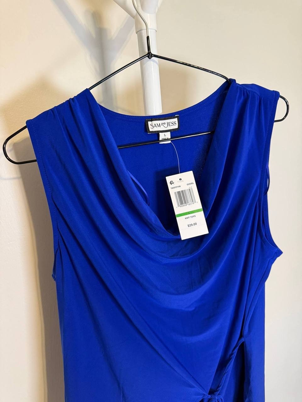Sam & Jess Sleeveless Side‑Tie Top – Size L – NWT – $29