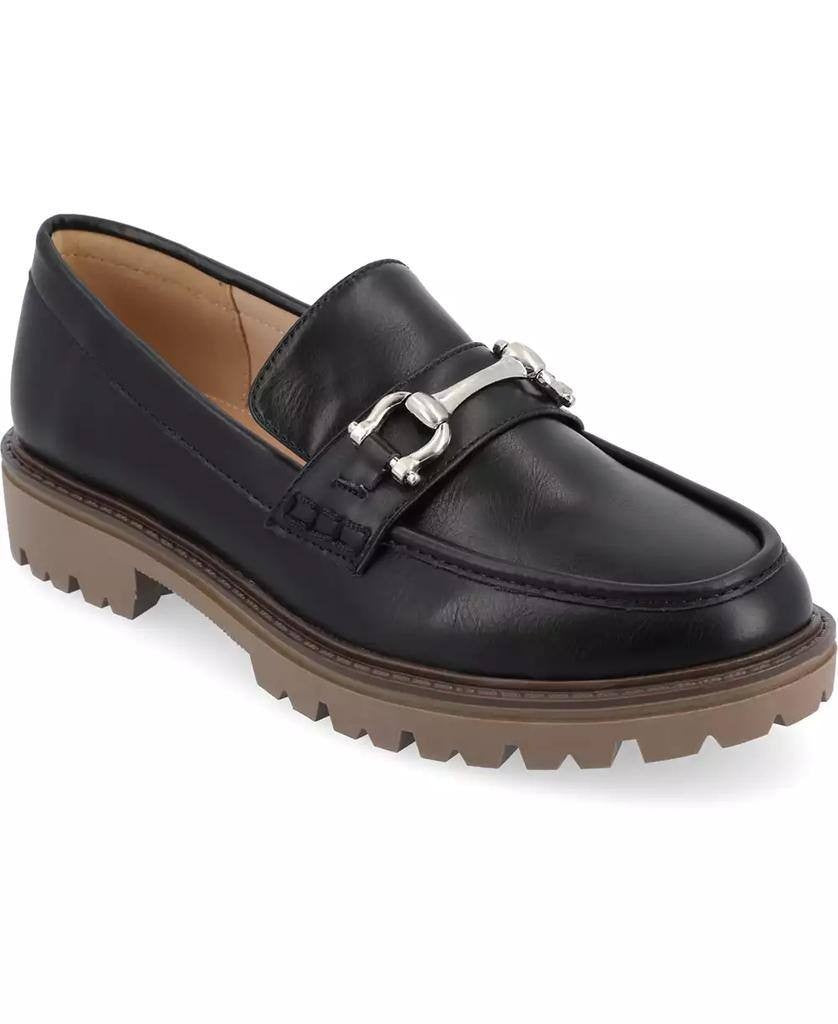Journee Black Polyurethane Loafers 9.5M New w/o Box MSRP $93