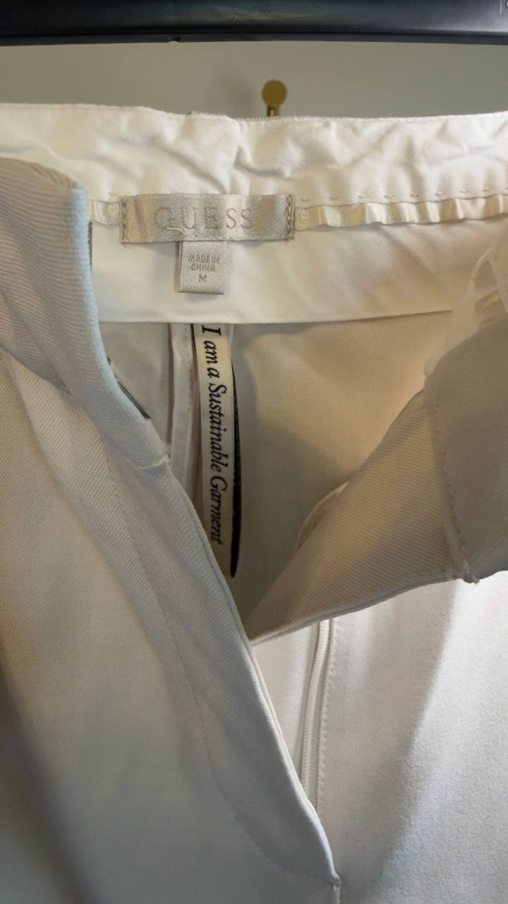 Guess Eco Matea Perfect Cargo Pants Ivory M NWOT $148