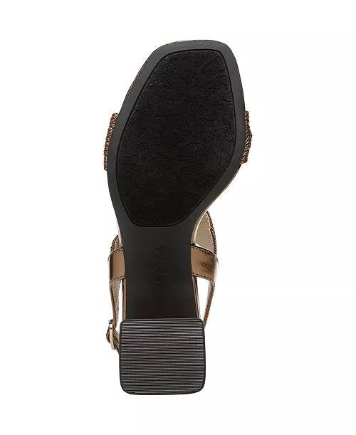 LifeStride Charnelle Sandals 8W Bronze Square Toe Slingback NIB msrp$89.99