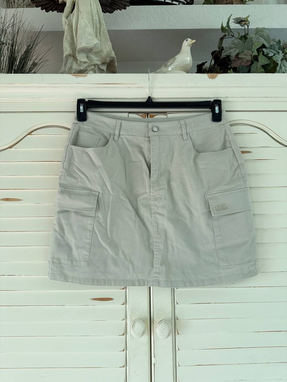 DKNY Skirt 14 Light Fatigue High Waist Cargo Mini Stretch Cotton NWT MSRP $69