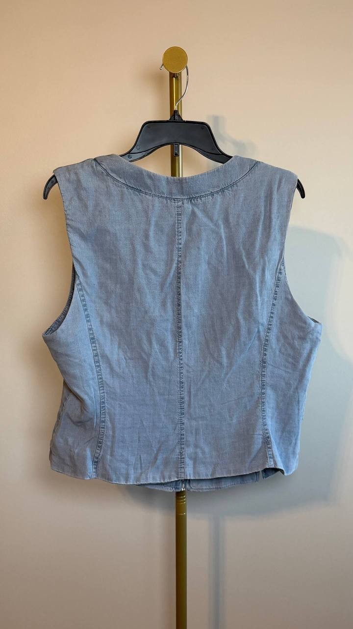 DKNY Zip‑Front Corset Top Chambray XL NWT $89