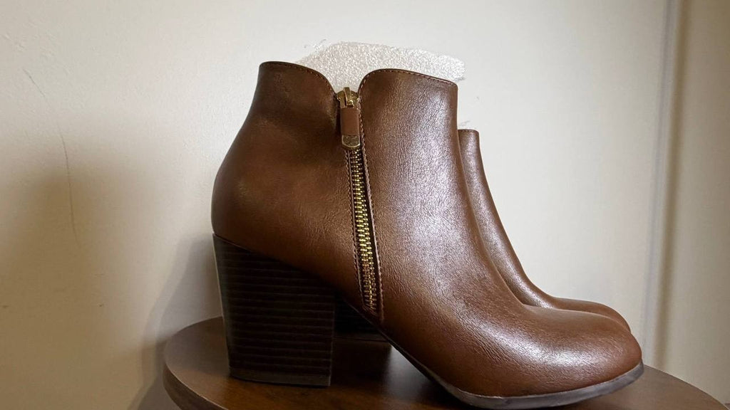 Style & Co Ankle Booties 9M Cognac Man‑Made New (No Box) MSRP $80
