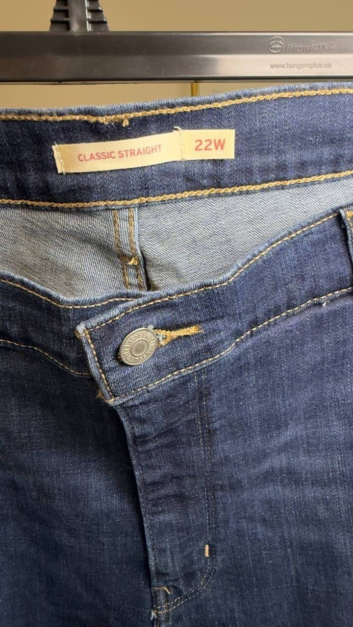 Levi’s Classic Straight Women’s Jeans Plus Size Blue 22W NWT $59.50