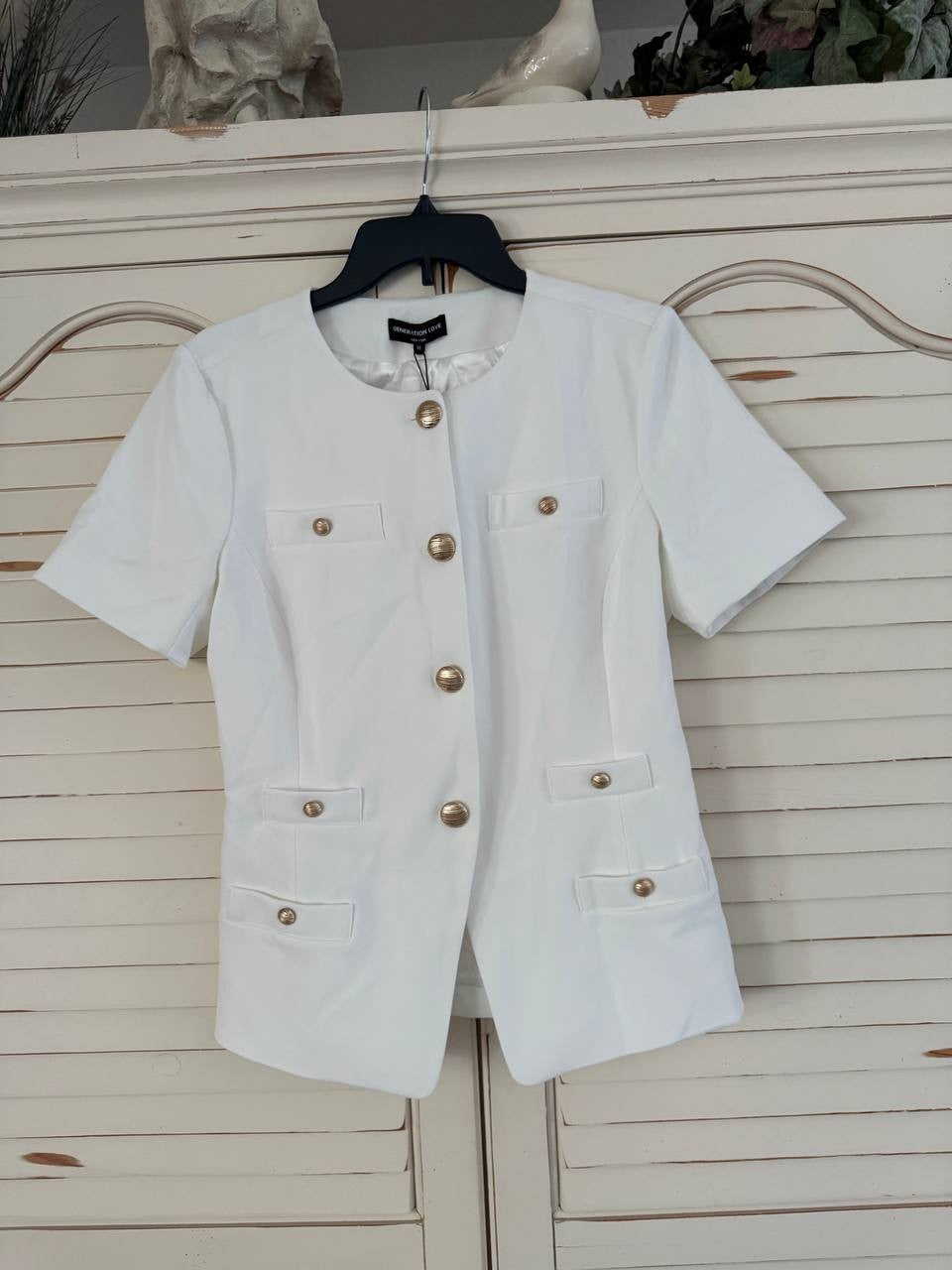 Generation Love Reyes Tailored Crepe Jacket – Size M, White