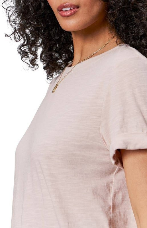 Sanctuary Perfect Roll‑Sleeve Cotton T‑Shirt – Beige – Size M – NWT – $49